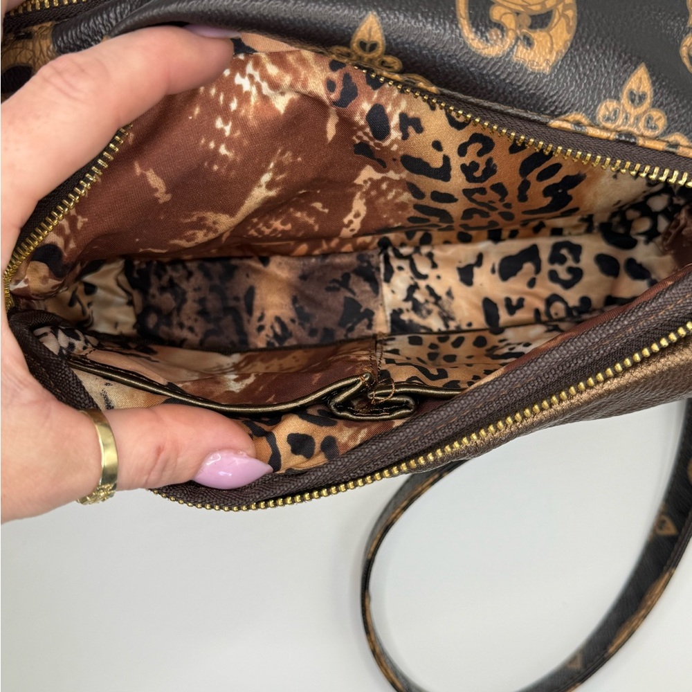 SharifSharif Rare Brown Metallic Jaguar Crossbody LIKE NEW - Picture 7 of 16